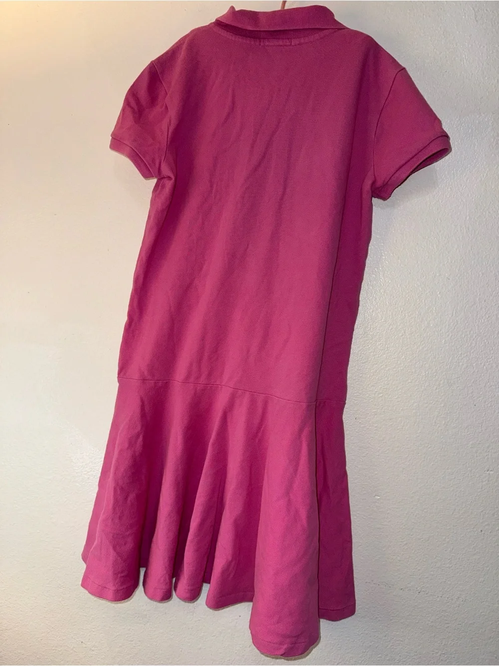 Ralph Lauren Hot Pink Polo Shirt Dress with Embroidered Pony